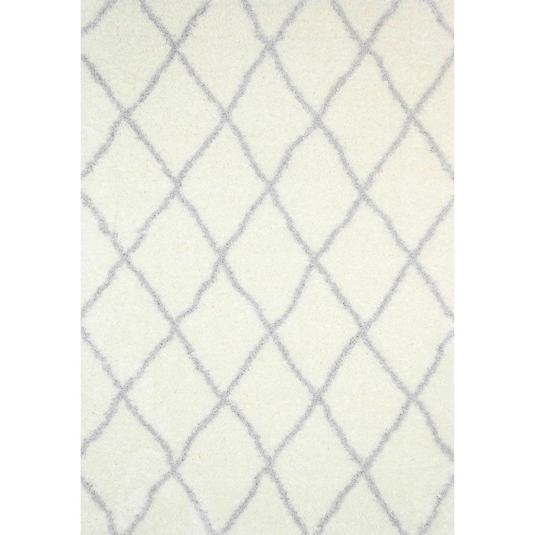 Moroccan Cream and Silver Diamond Rug 160X230cm