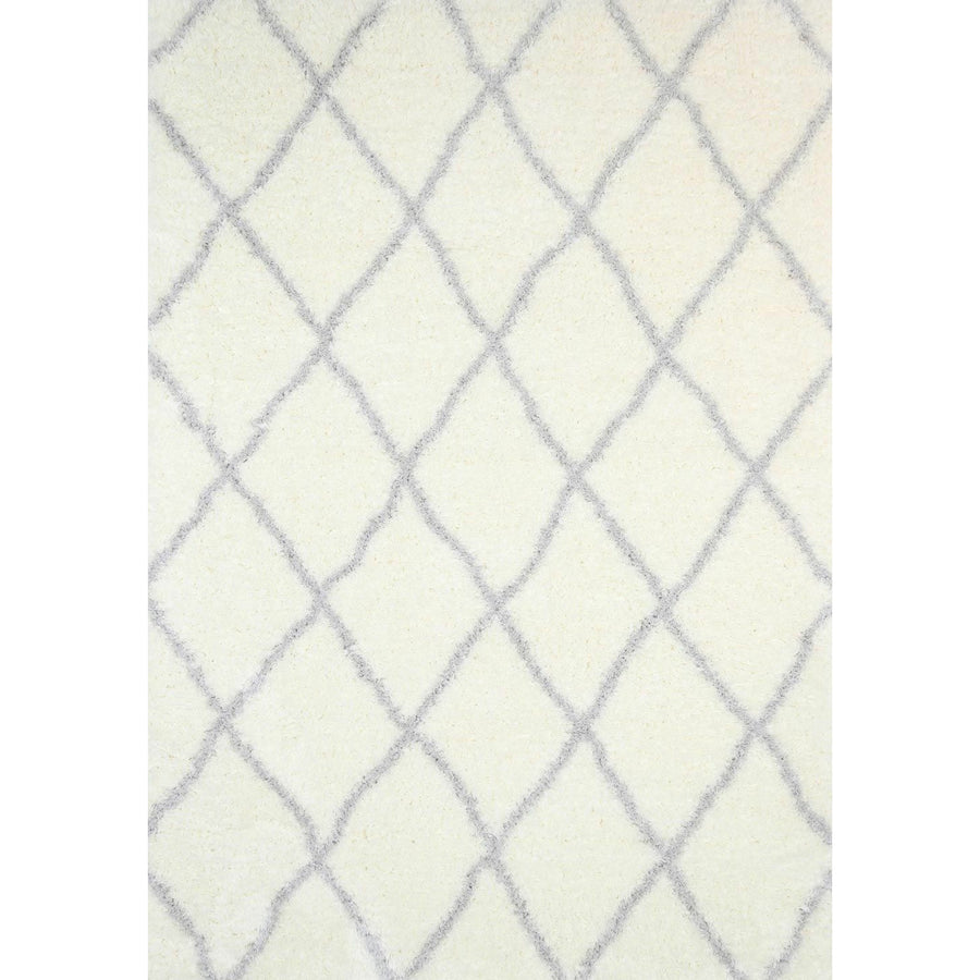 Moroccan Cream and Silver Diamond Rug 160X230cm