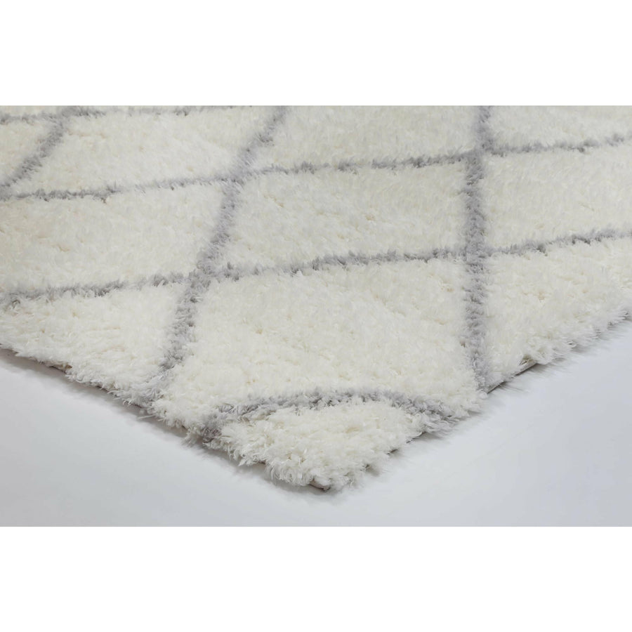 Moroccan Cream and Silver Diamond Rug 160X230cm