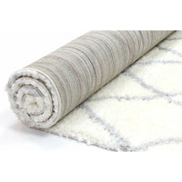 Moroccan Cream and Silver Diamond Rug 160X230cm