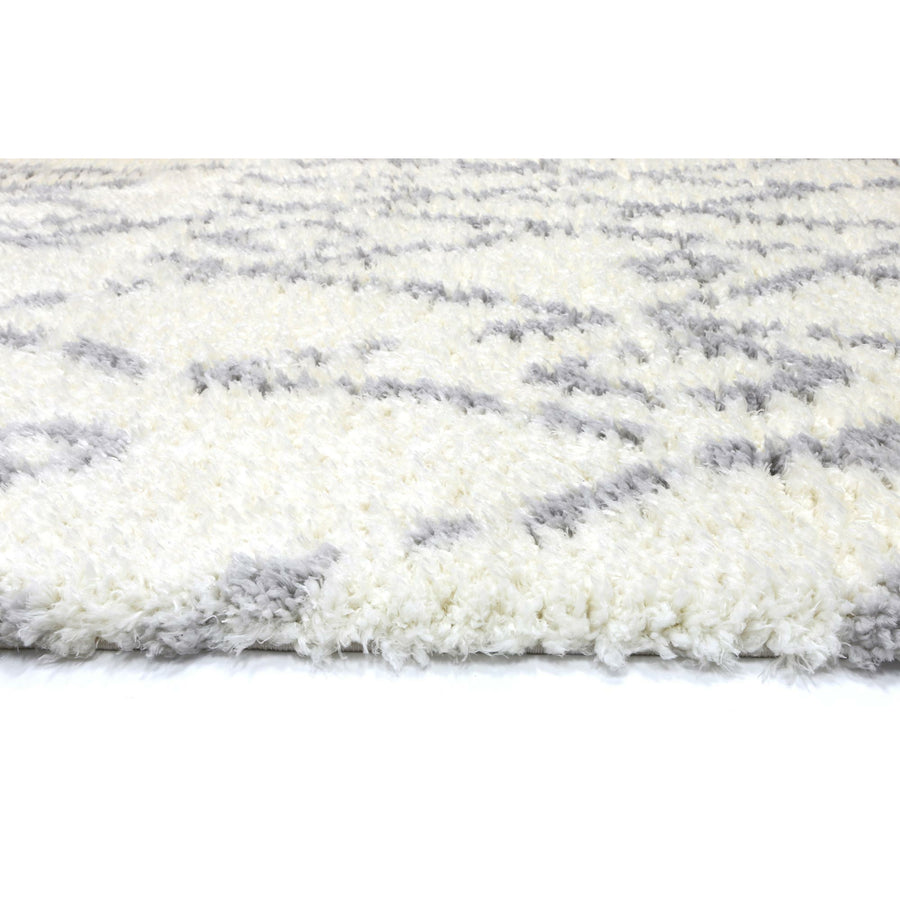 Moroccan Cream and Silver Fes Rug 200X290cm