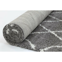 Moroccan Grey and Cream Diamond Rug 200X290cm