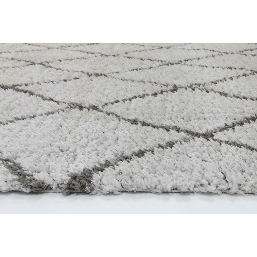 Moroccan Silver and Grey Diamond Rug 200X290cm