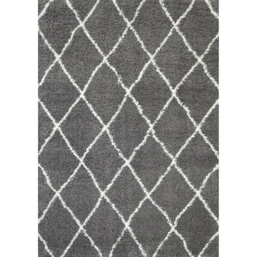 Moroccan Grey and Cream Diamond Rug 240X330cm