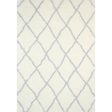 Moroccan Cream and Silver Diamond Rug 240X330cm