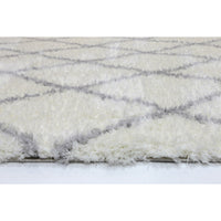 Moroccan Cream and Silver Diamond Rug 240X330cm