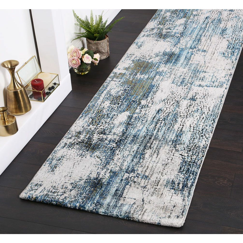 Roman Mosaic Modern Grey Turquoise Rug 200x290 cm