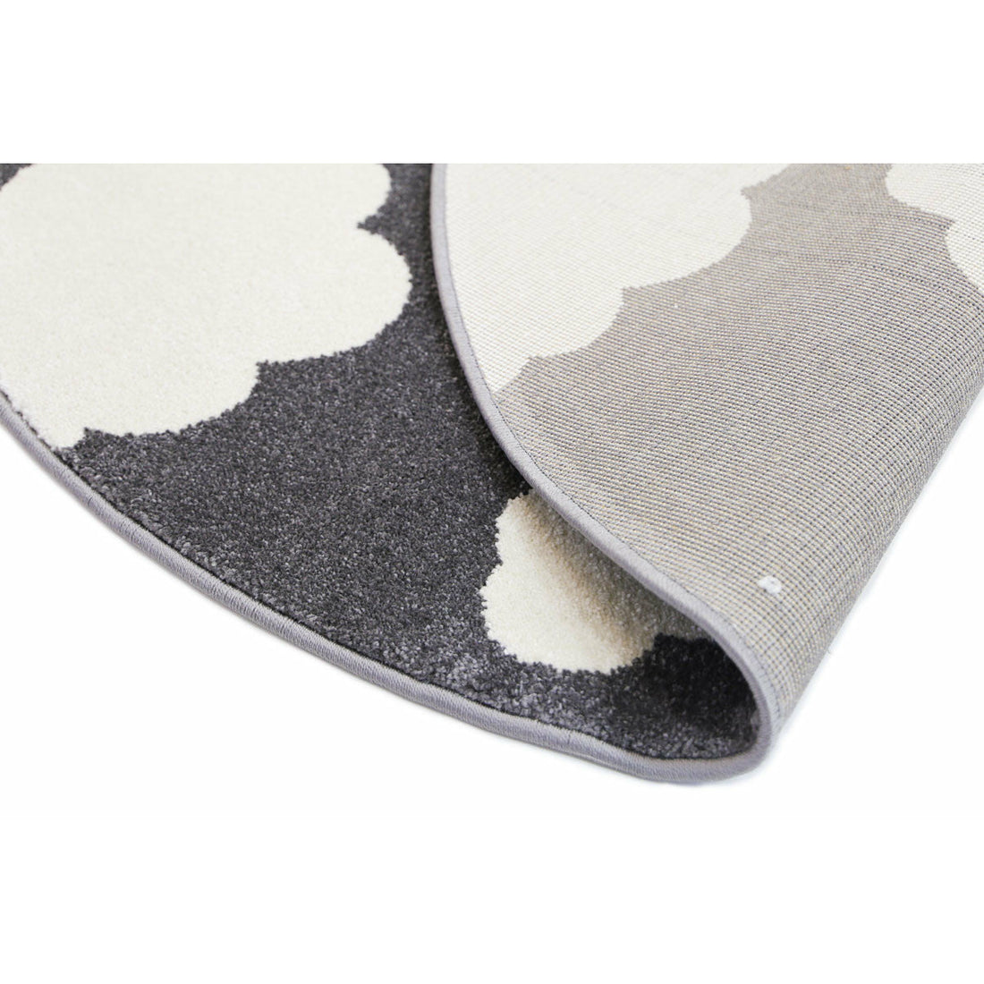 Piccolo  Dark Grey and White Cloud Kids Rug 120x170cm