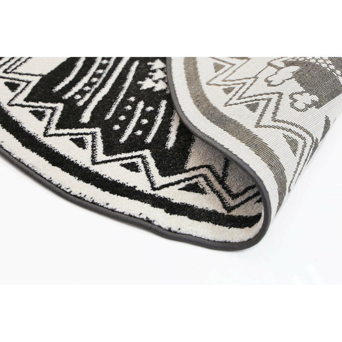 Piccolo Black and White Kids Camping Adventure Kids Rug 120x170cm