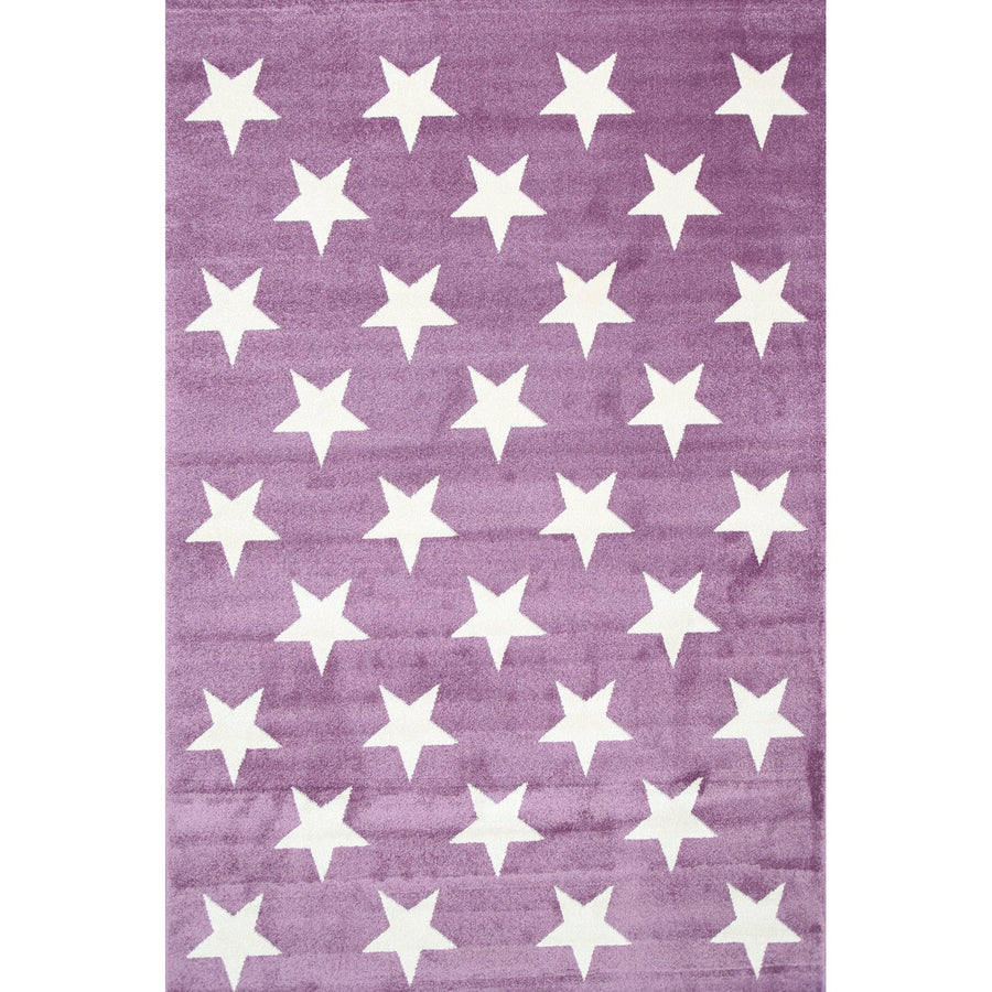 Piccolo Violet Pink and White Stars Kids Rug 120x170cm