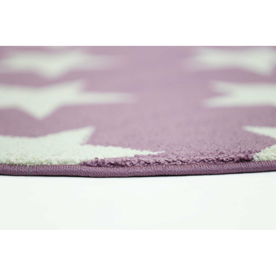 Piccolo Violet Pink and White Stars Kids Rug 120x170cm