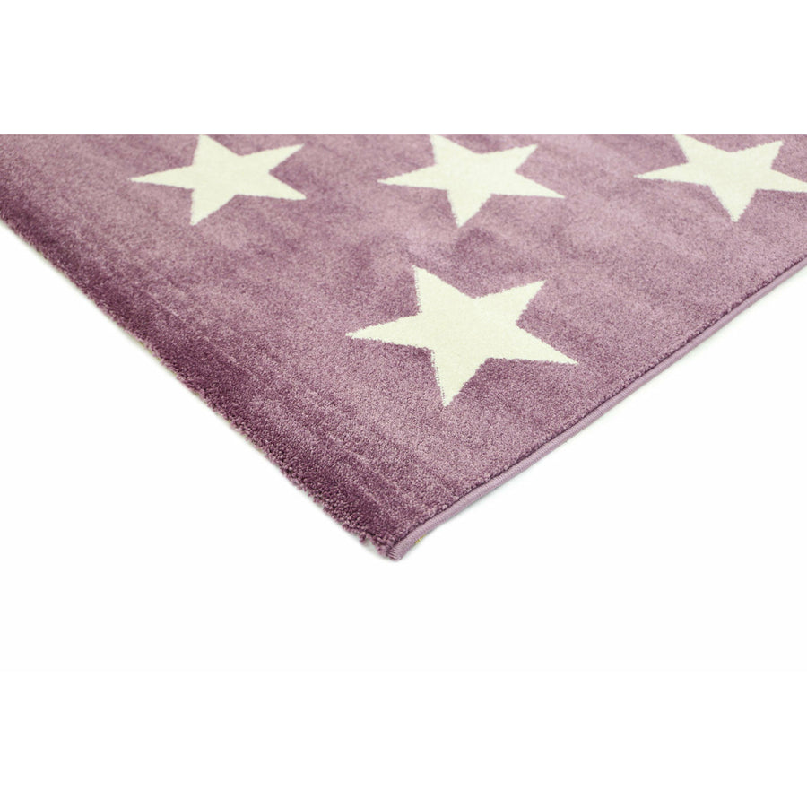 Piccolo Violet Pink and White Stars Kids Rug 120x170cm