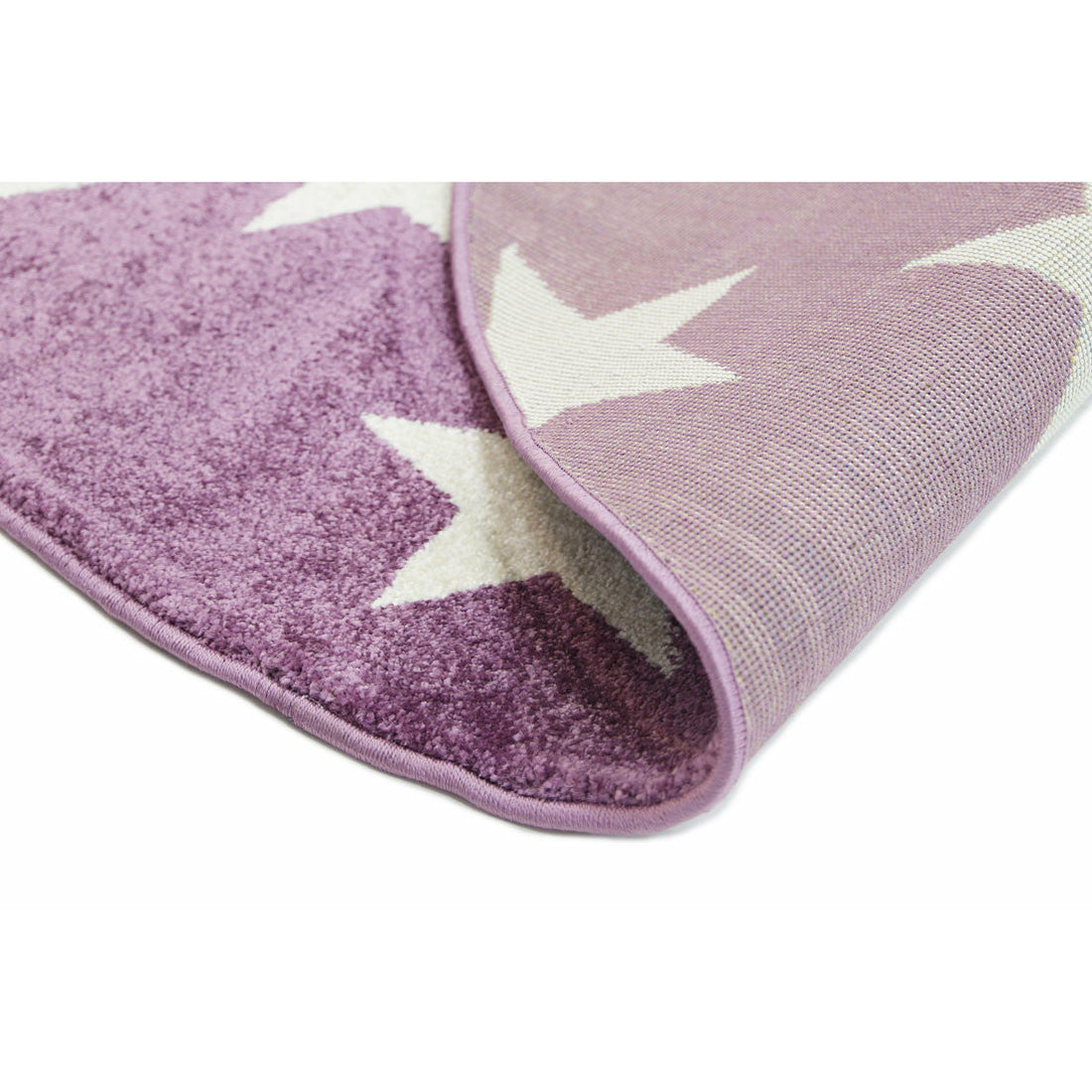 Piccolo Violet Pink and White Stars Kids Rug 120x170cm