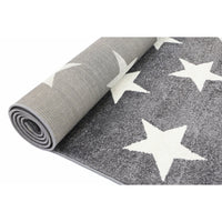 Piccolo Charcoal and White Stars Kids Rug 120x170cm