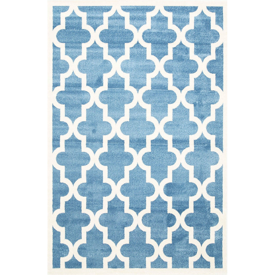 Piccolo Blue and White Lattice Pattern Kids Rug 120x170cm