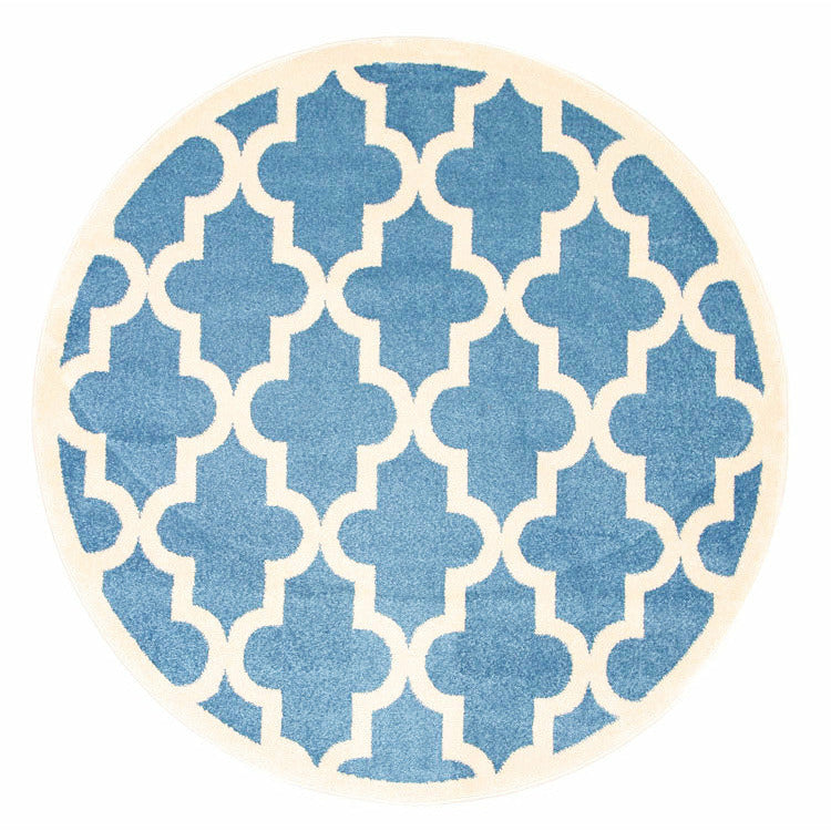 Piccolo Blue and White Lattice Pattern Kids Rug 120x170cm