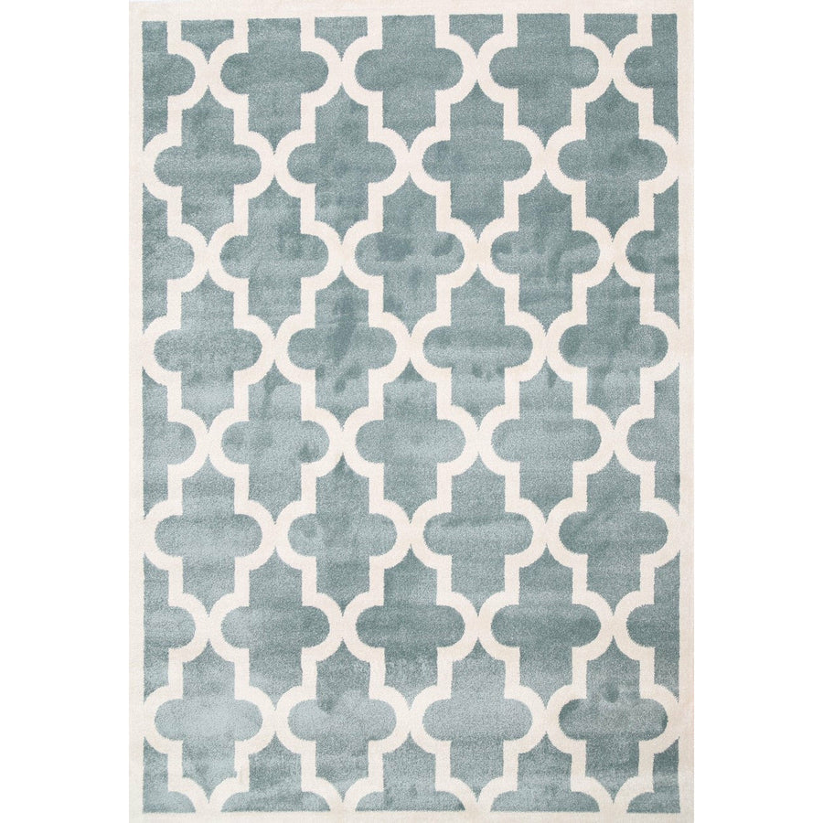 Piccolo Aqua White Lattice Pattern Kids Rug 120x170cm