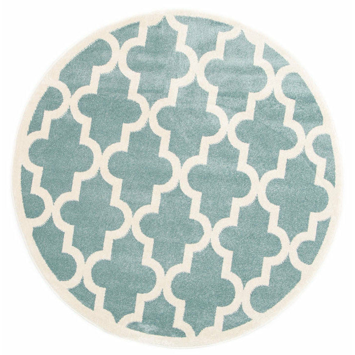 Piccolo Aqua White Lattice Pattern Kids Rug 120x170cm