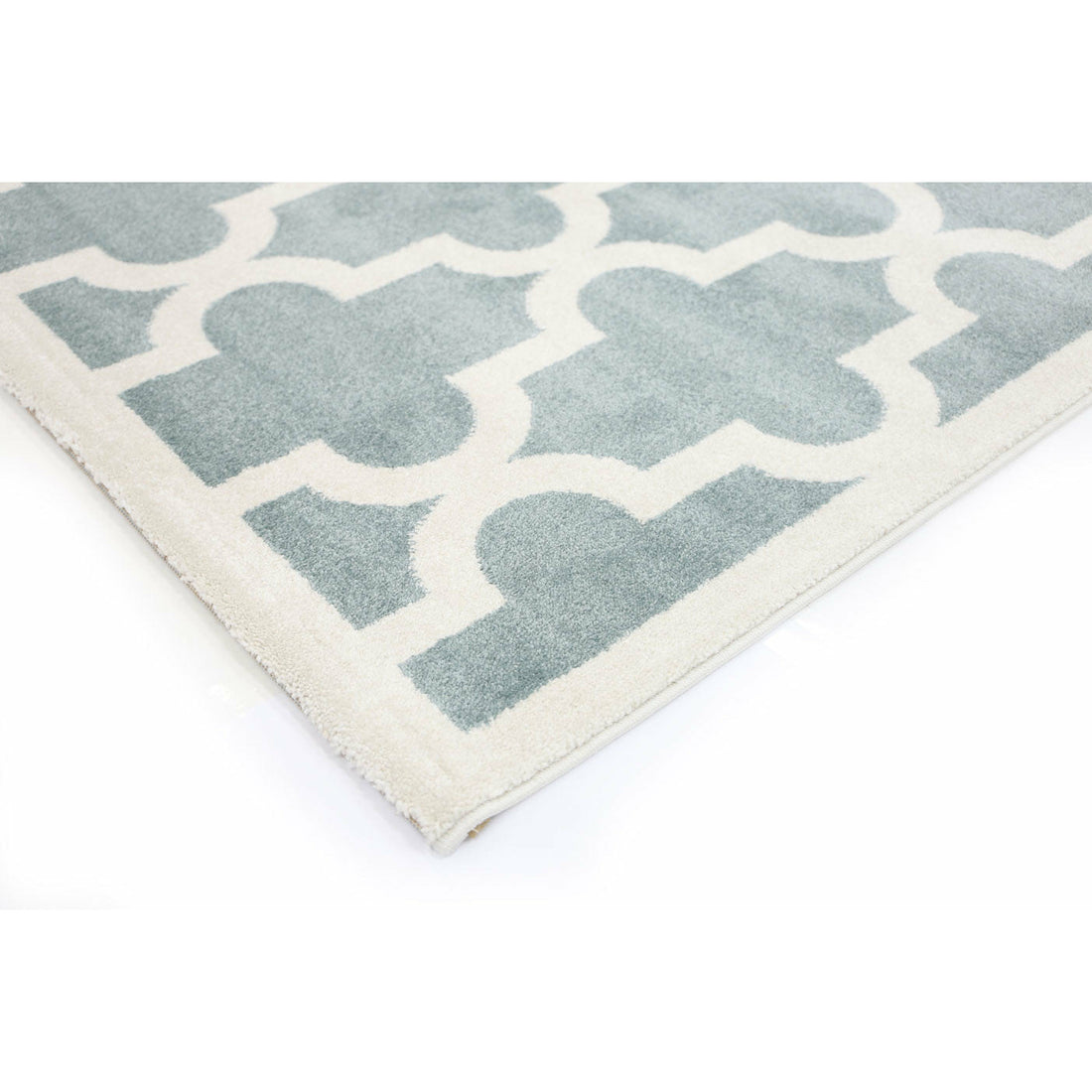 Piccolo Aqua White Lattice Pattern Kids Rug 120x170cm