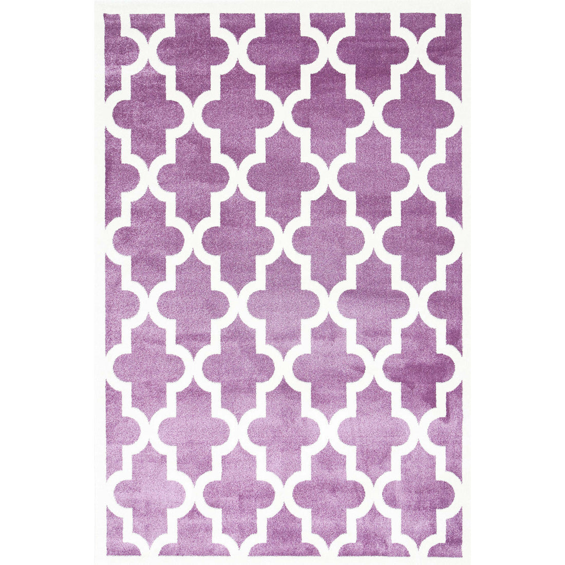 Piccolo Violet Pink and White Lattice Pattern Kids Rug 120x170cm