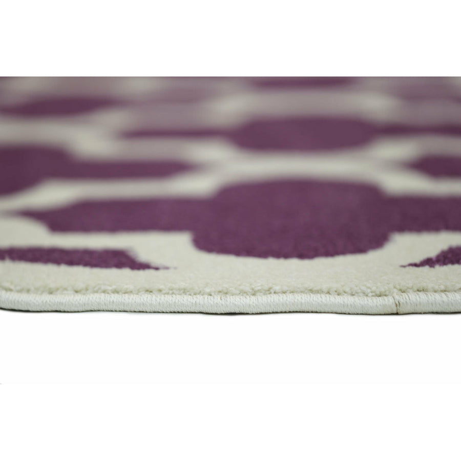 Piccolo Violet Pink and White Lattice Pattern Kids Rug 120x170cm