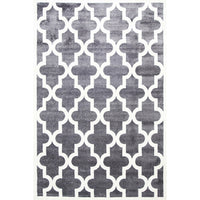 Piccolo Grey and White Lattice Pattern Kids Rug 120x170cm