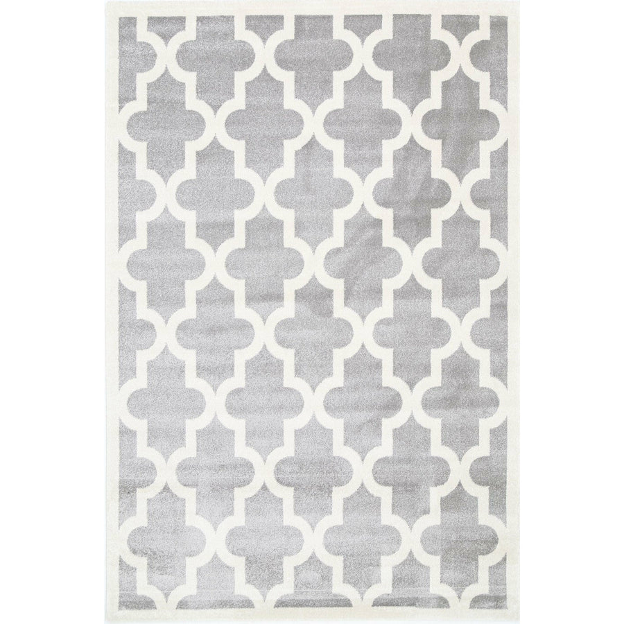 Piccolo Light Grey and White Lattice Pattern Kids Rug 120x170cm