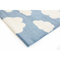 Piccolo Blue and White Cloud Kids Rug 133x133cm Round