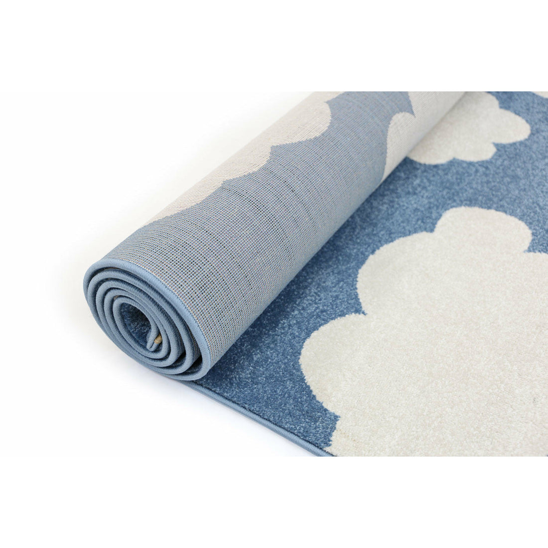 Piccolo Blue and White Cloud Kids Rug 133x133cm Round