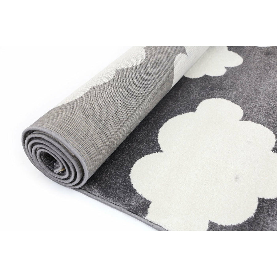 Piccolo  Dark Grey and White Cloud Kids Rug 160x230cm