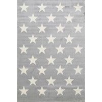 Piccolo Charcoal and White Stars Kids Rug 160x230cm