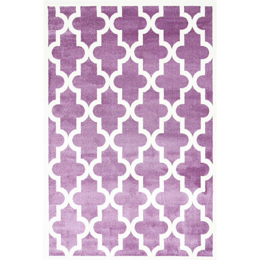 Piccolo Violet Pink and White Lattice Pattern Kids Rug 160x230cm