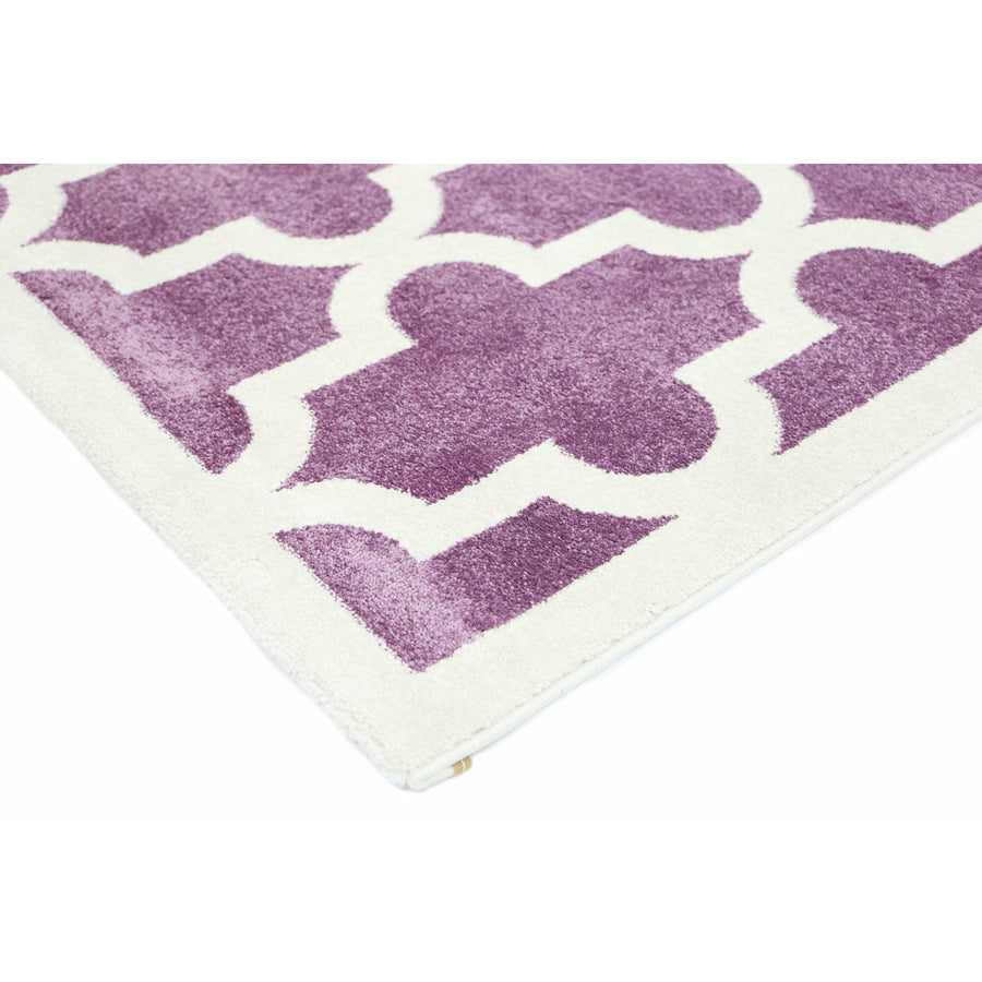 Piccolo Violet Pink and White Lattice Pattern Kids Rug 160x230cm