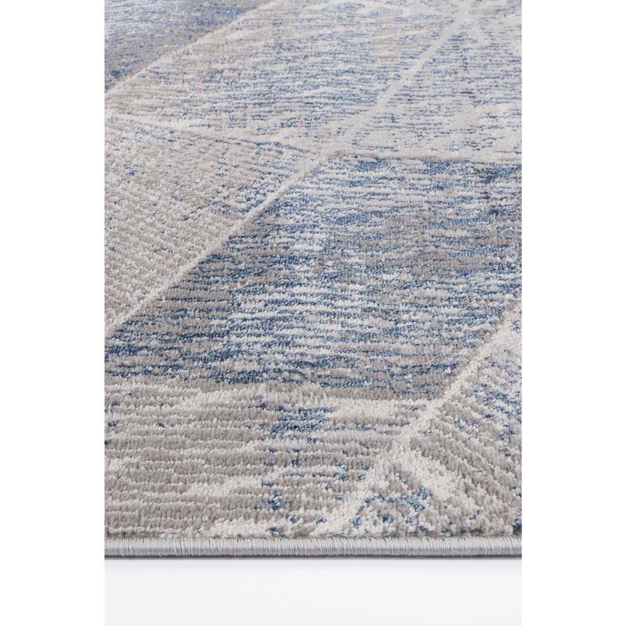 Isaiah Grey Blue Tiled Geometric Rug 120x170cm