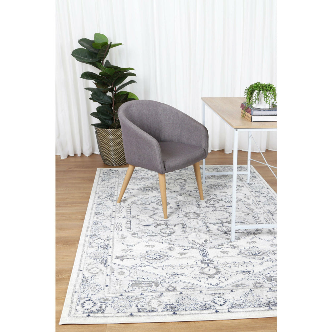 Ligures Grey White Rug 200X290cm