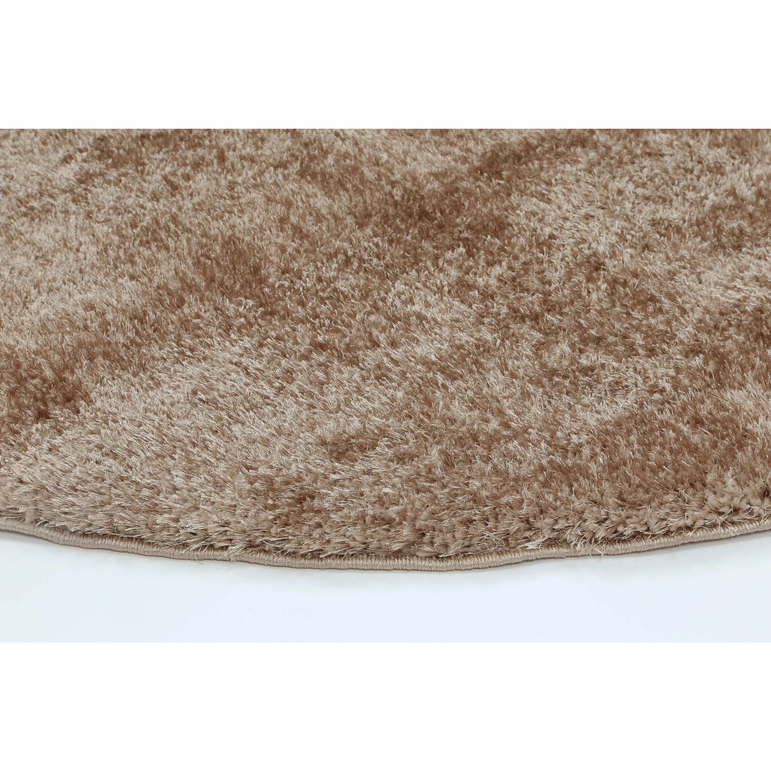 Puffy Soft Shaggy Round Rug Camel 160x160 cm Round