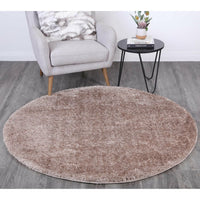 Puffy Soft Shaggy Round Rug Beige 160x160 cm Round