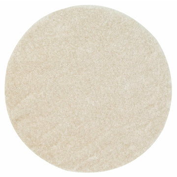 Puffy Soft Shaggy Round Rug Ivory 160x160 cm Round