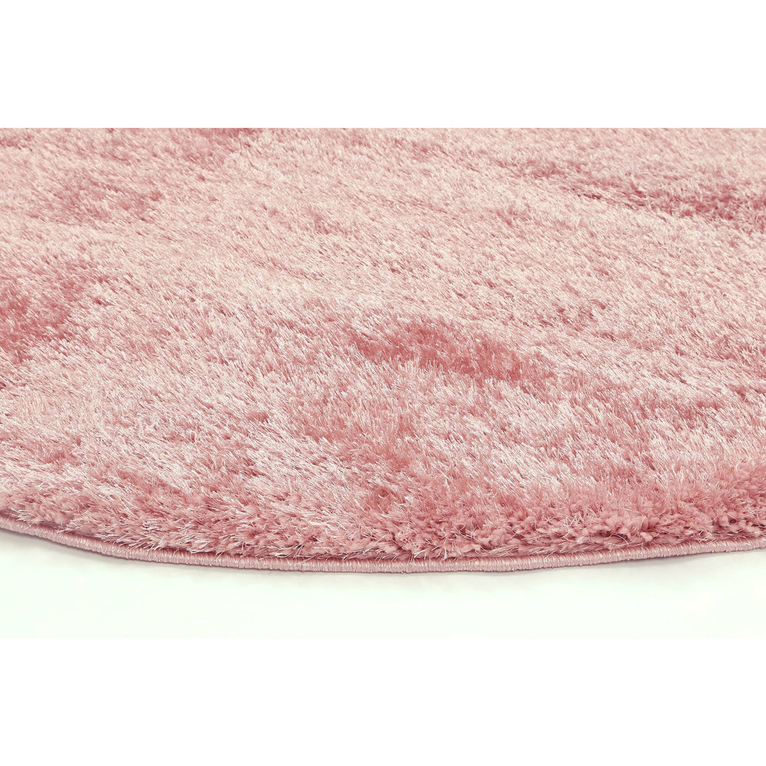 Puffy Soft Shaggy Round Rug Pink 160x160 cm Round