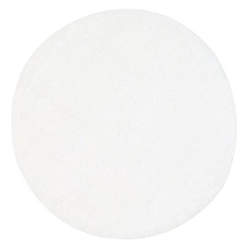 Puffy Soft Shaggy Round Rug White 160x160 cm Round