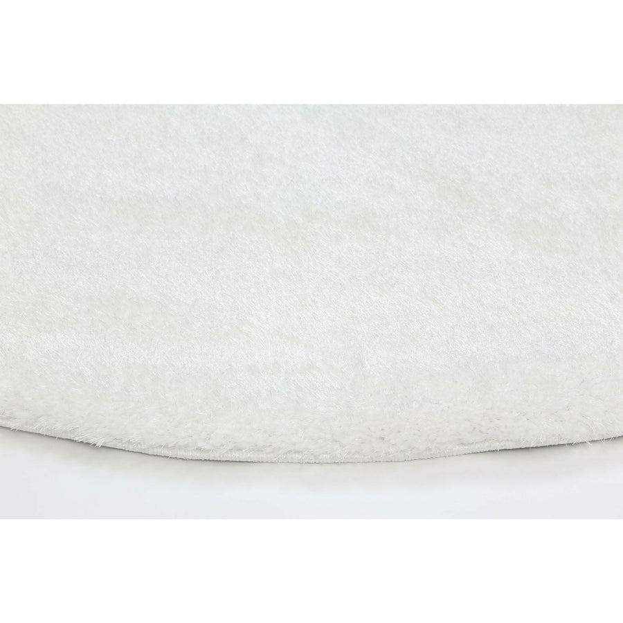 Puffy Soft Shaggy Round Rug White 160x160 cm Round