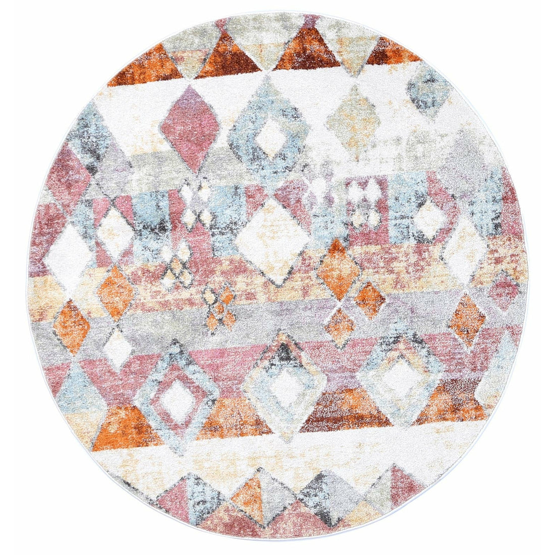 Windsor Tiled Multi Round Rug 160x160cm