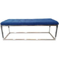 Holly Silver / Blue Ottoman