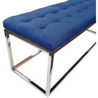 Holly Silver / Blue Ottoman