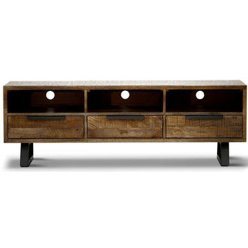 Begonia Entertainment TV Unit 150cm 3 Drawer Mango Wood Unique Furniture