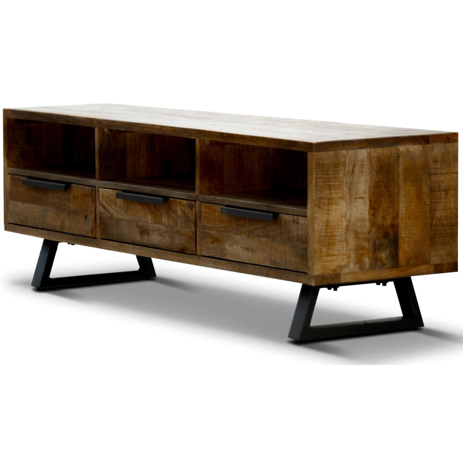 Begonia Entertainment TV Unit 150cm 3 Drawer Mango Wood Unique Furniture