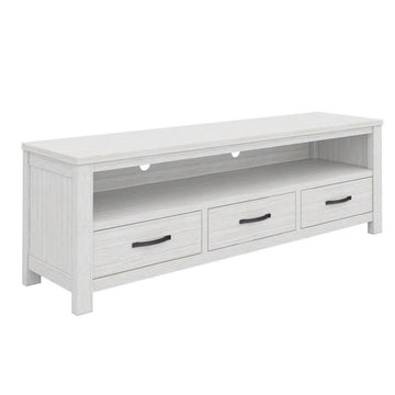 Foxglove Entertainment TV Unit 166cm 3 Drawer Solid Mt Ash Wood - White