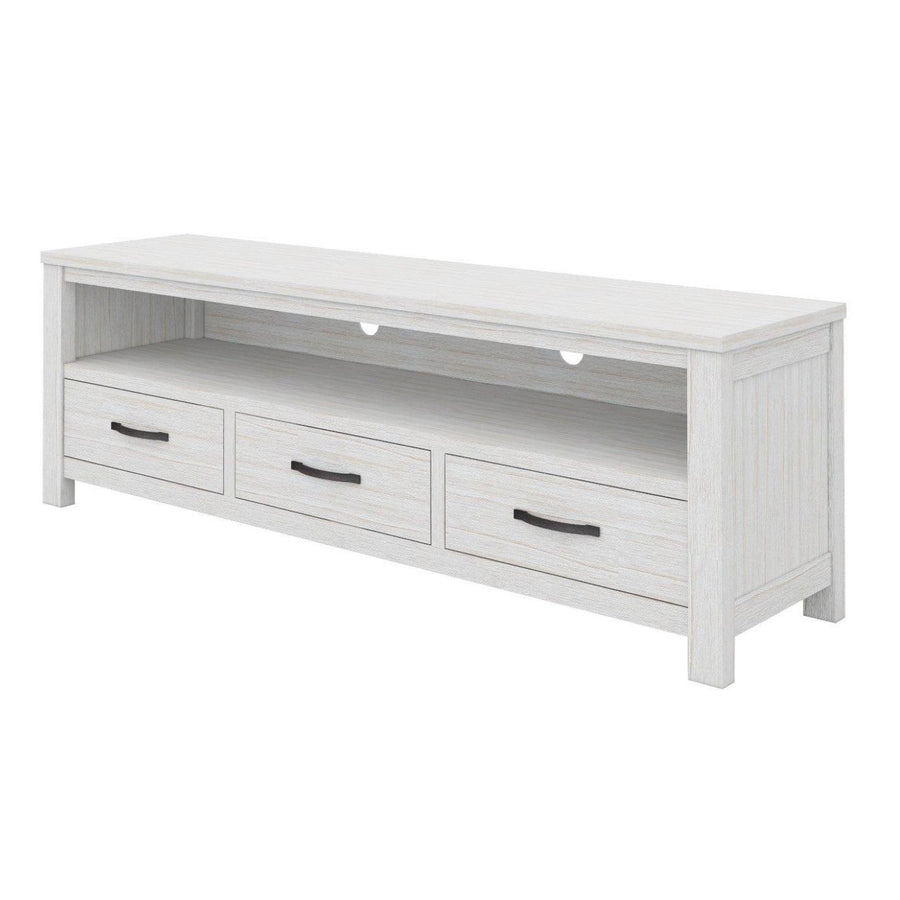 Foxglove Entertainment TV Unit 166cm 3 Drawer Solid Mt Ash Wood - White