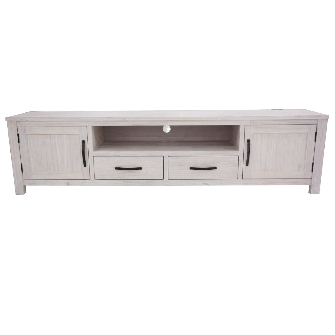 Foxglove ETU Entertainment TV Unit 216cm 2 Drawer 2 Door Mt Ash Wood - White