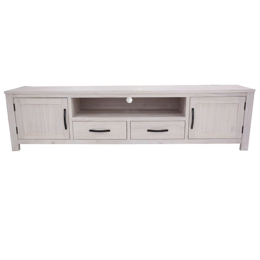 Foxglove ETU Entertainment TV Unit 216cm 2 Drawer 2 Door Mt Ash Wood - White